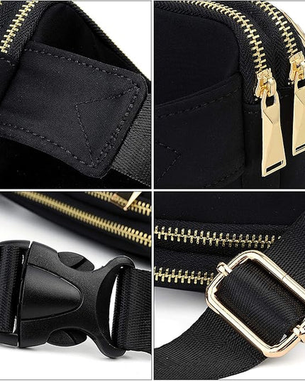 UTO Fanny Pack for Women Crossbody Trendy Fashion Belt Purse Chest Waist Hip Bumbag for Outdoor Shopping Travel Hiking