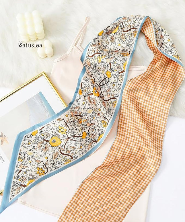 Purse Scarf For Handbags Head Scarves For Women's Hair Bags Scarfs Long Skinny Scarves Fashion Silky