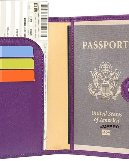 ZOPPEN Passport Holder Women, Passport Cover Travel Wallet Rfid Blocking Passport Wallet Cover Case Travel Essentials Document Organizer, Lilac Purple