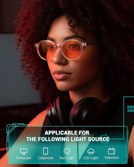 TIJN Blue Light Blocking Glasses Men Women Vintage Thick Round Rim Frame Eyeglasses