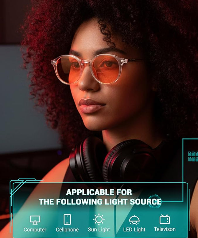 TIJN Blue Light Blocking Glasses Men Women Vintage Thick Round Rim Frame Eyeglasses