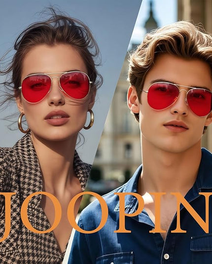 Joopin Polarized Metal Aviation Sunglasses Men, Classic Military Sun Glasses Women, Rectangle Shades UV400 Protection Costume