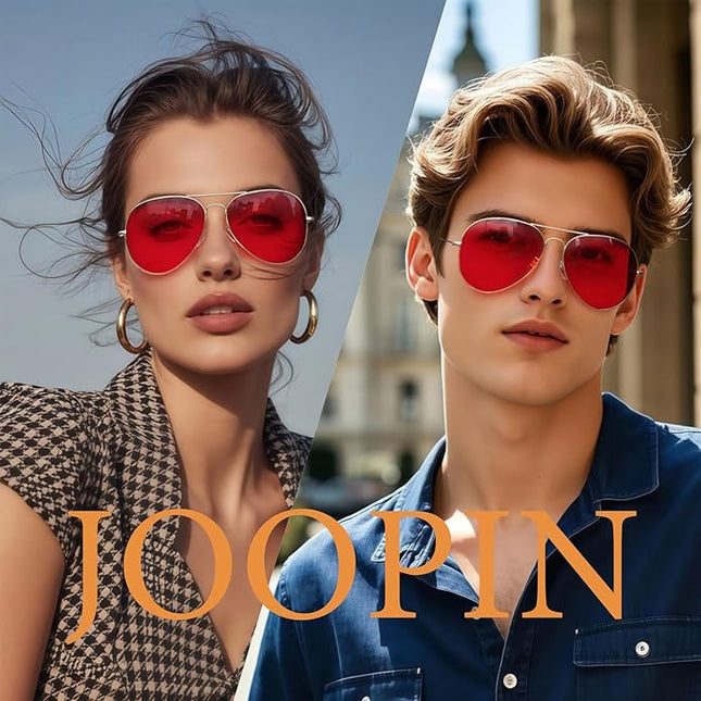Joopin Polarized Metal Aviation Sunglasses Men, Classic Military Sun Glasses Women, Rectangle Shades UV400 Protection Costume