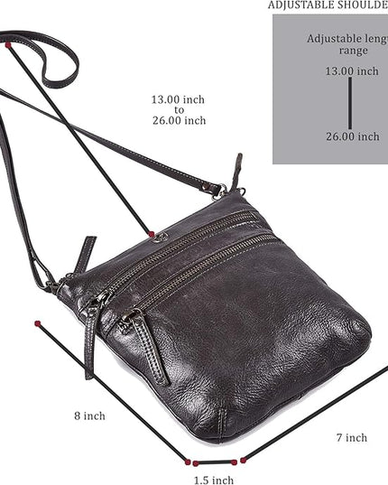 Crossbody Sling Bag for Women Small Real Leather Purse Vintage Travel Crossover Shoulder Bag Handmade