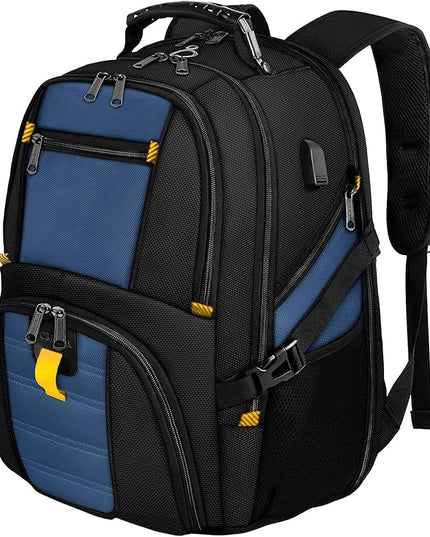 YOREPEK 18.4 Laptop Backpack, Large Backpacks with USB Charger Port, TSA Friendly Flight Approved Weekend Carry on Backpack with Luggage Strap for Men and Women, Roy Blue