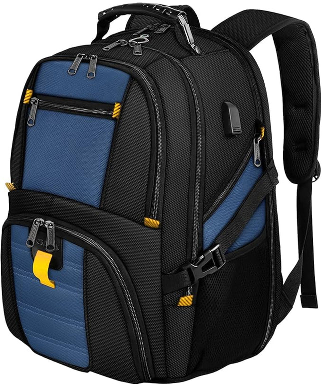 YOREPEK 18.4 Laptop Backpack, Large Backpacks with USB Charger Port, TSA Friendly Flight Approved Weekend Carry on Backpack with Luggage Strap for Men and Women, Roy Blue