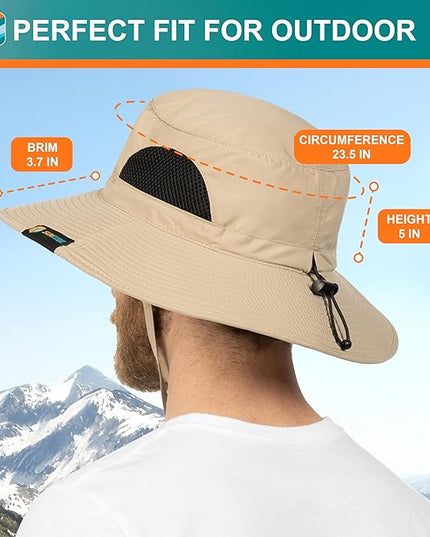 SUN CUBE Wide Brim Sun Hat Men Women, Fishing Hats Sun UV Protection, Mens Hiking Bucket Hat Safari Beach Boonie, UPF 50+