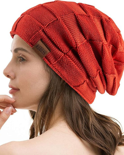 REDESS Beanie Hat for Men and Women Winter Warm Hats Knit Slouchy Thick Skull Cap