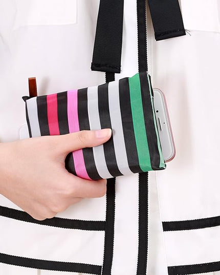 KINGMAS Reusable Grocery Bags, Eco-Friendly Folding Tote Shopping Bag fits in Pocket, Washable Waterproof Nylon Pouch Bags