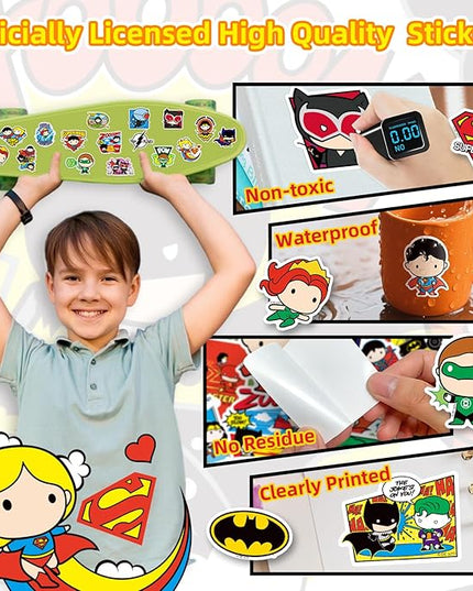 Superhero Stickers for Water Bottles – 50PCS Cute Cartoon Stickers for Kids, Teens, Adults – Waterproof Vinyl Decal Sticker for Laptop, Phone, Skateboard, Scrapbook, Party Favors, Gifts