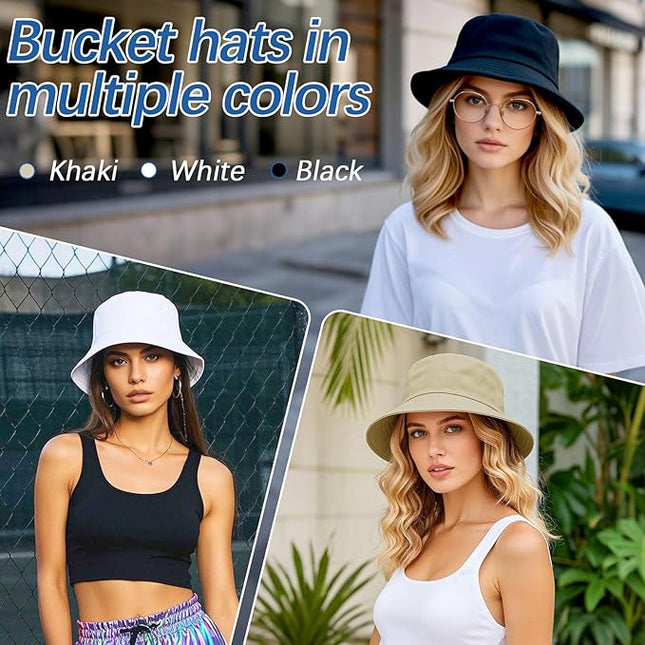 DASSNANE Sublimated Bucket Hats Bulk Solid Color DIY Blank Hat Bucket Hats for Men, Women and Adults