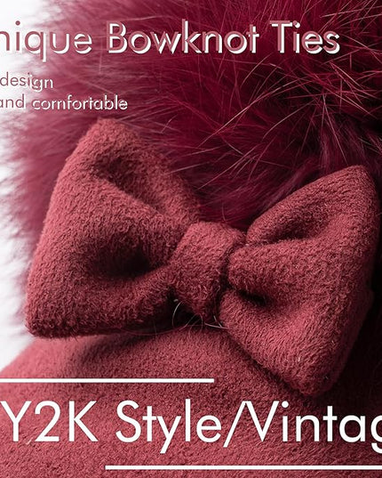 Vagasi Women Touch Screen Gloves, Fleece Lined Winter Gloves for Ladies, Thermal Suede Gloves Fur Cuff for Girls Gifts