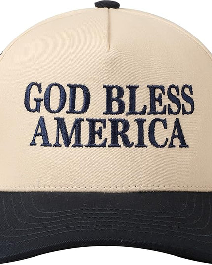 MIRMARU Two-Tone Vintage Canvas Trucker Hats for Men & Women, Adjustable Size Baseball Caps with Trendy Embroidered Design