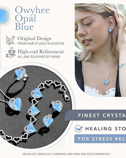 Leafael Infinity Love Heart Link Bracelets, Birthstone or Healing Stone Crystal Bracelet for Women, Silver Tone Jewelry Gifts for Her, 7-inch Chain and 2-inch Extender