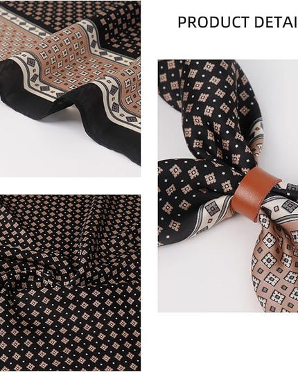 27.5 Inches Square Silk Feeling Neck Scarf for Men Necktie Silk Bandanas Pocket Square Cowboy Scarves