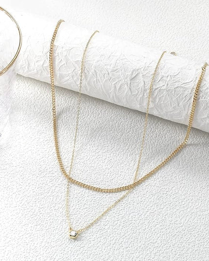 Tewiky Dainty 14k Gold Plated/Silver Cubic Zirconia Necklaces for Women, Simple CZ Jewelry Necklaces Trendy Gifts