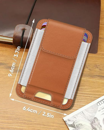 FINPAC MagSafe Wallet, Magnetic Card Wallet Holder for iPhone 17/16/15/14/13/12 Series, Safe RFID Blocking Slim Leather 6 Card Holder for Women Men