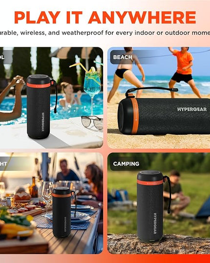 HyperGear SoundTower Bluetooth Speaker, 10W Portable Speakers Bluetooth Wireless Pairing for Shower Speaker, Beach Audio Blue Tooth Speakers Outdoor, Loud Boosted Bass HD Sound BT5.4