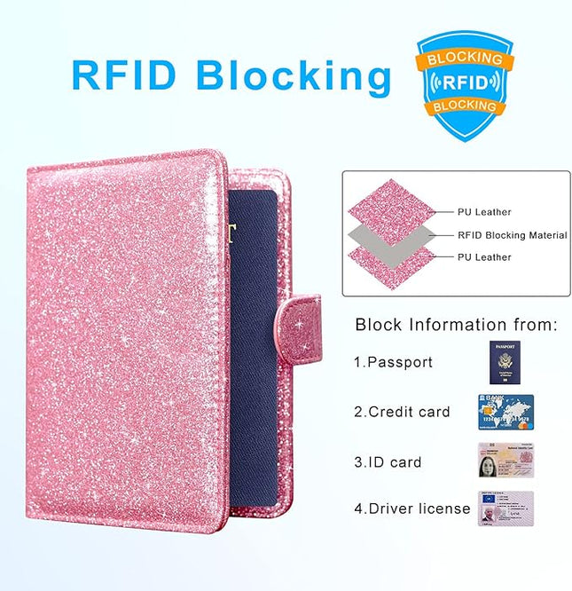 Passport Holder Cover, ACdream Protective Premium Leather RFID Blocking Wallet Travel Case for Passport/Credit Card/Air Ticket,