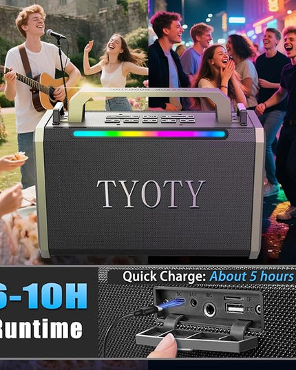 Portable Bluetooth Speaker 80W Loud Wireless Outdoor Stereo Sound Deep Bass IPX5 Waterproof Big Powerful Large Party Speakers with Colorful LED Lights, TWS, EQ, AUX, USB for Home Travel Camping