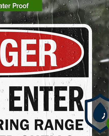 Danger Do Not Enter Military Firing Range Unexploded Shells Sign, 10x7 Inches, 4 Mil Vinyl Decal Stickers Weather Resistant, Made in USA by My Sign Center