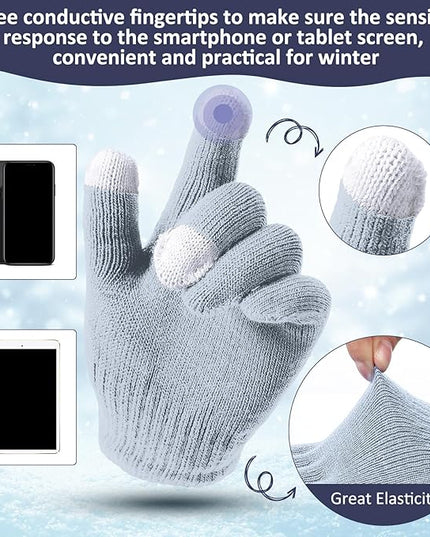 SATINIOR 56 Pieces Bulk Winter Beanies Gloves Set Touchscreen Gloves Hats Combo Pack for Winter Homeless Men Women