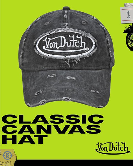 Von Dutch Men & Womens Baseball Caps - Breathable Adjustable Snapback Soft Cotton Canvas Curved Brim Vintage Hat