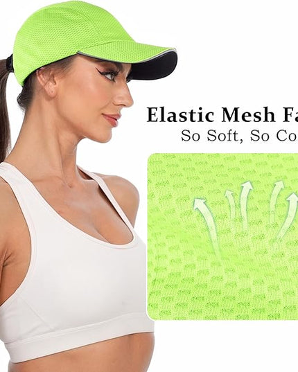 GADIEMKENSD Women's Race Day Running Cap Performance Mesh Hat - Excellent Ventilation, Lightweight, Reflective Safety