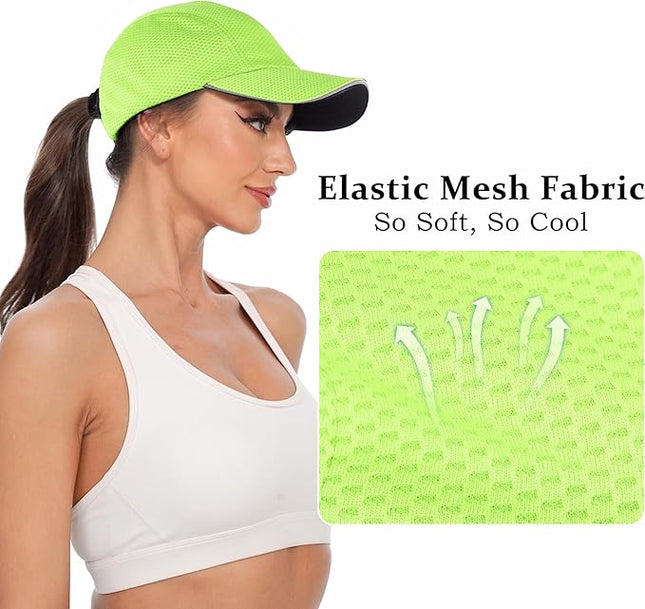 GADIEMKENSD Women's Race Day Running Cap Performance Mesh Hat - Excellent Ventilation, Lightweight, Reflective Safety