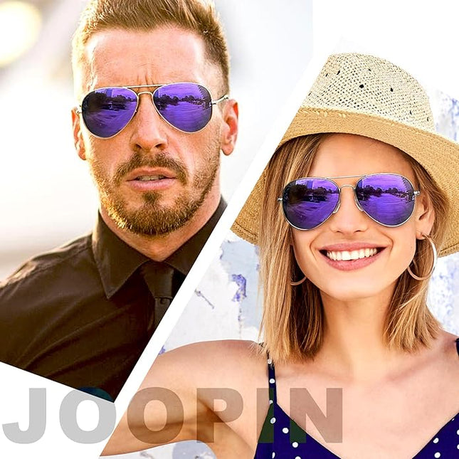 Joopin Polarized Metal Aviation Sunglasses Men, Classic Military Sun Glasses Women, Rectangle Shades UV400 Protection Costume