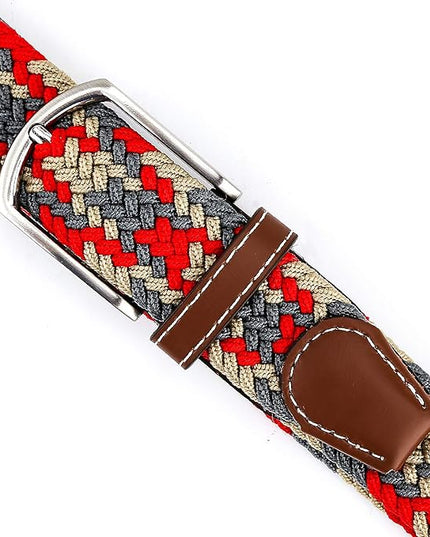 Braided Canvas Woven Elastic Stretch Belts for Men/Women/Junior with Multicolored