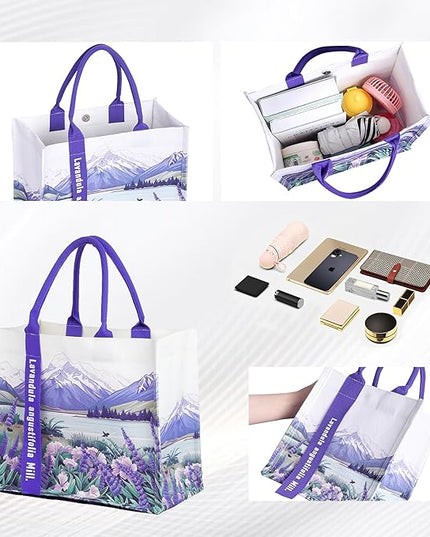 Extra Large Women's Canvas Tote Bag-Eco Friendly Waterproof Foldable for Wedding Beach Travel Commuter Work Shopping
