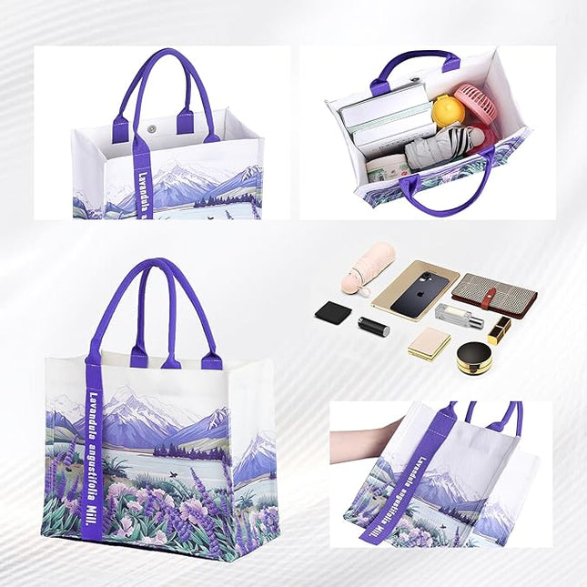 Extra Large Women's Canvas Tote Bag-Eco Friendly Waterproof Foldable for Wedding Beach Travel Commuter Work Shopping