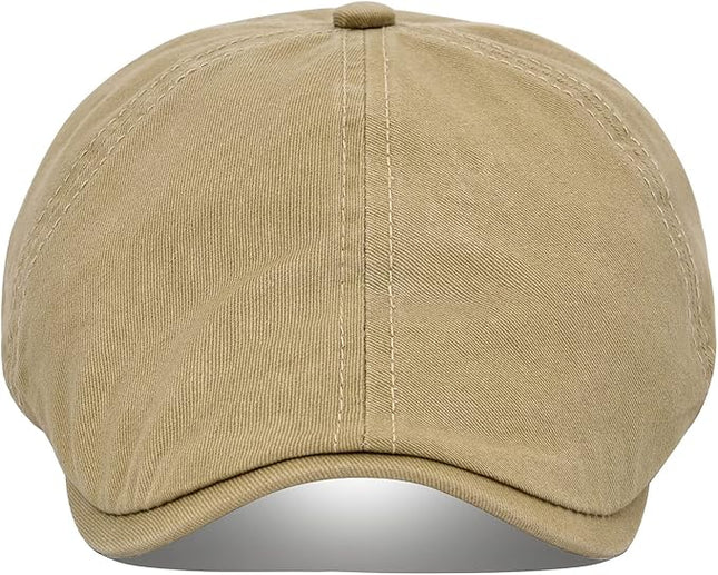 VOBOOM Cotton Washing Flat Cap Cabbie Hat Gatsby Ivy Irish Hunting Newsboy