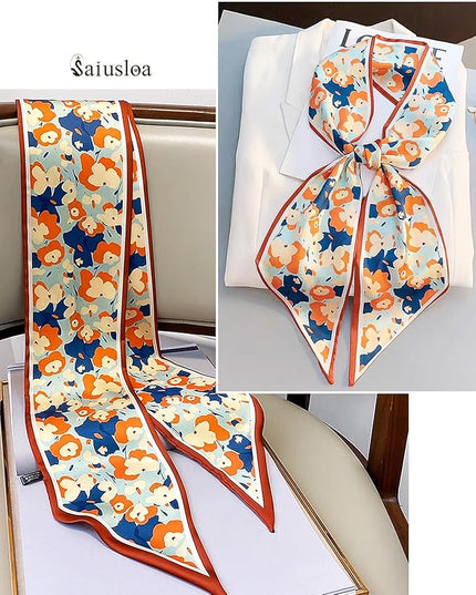 Purse Scarf For Handbags Head Scarves For Women's Hair Bags Scarfs Long Skinny Scarves Fashion Silky