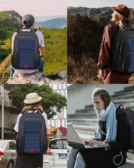 Extra Large Backpack, Travel Laptop Backpack, Sturdy TSA Water Resistant 17.3 Inch Backpacks with USB Port, Anti Theft Business Computer Backpacks Gifts for Men Women, Blue