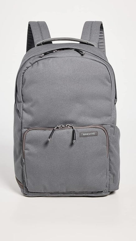 BREVITE The Backpack- Casual daypack backpacks for every function. Compact but spacious 18L aesthetic traveling backpack with laptop compartment. (Charcoal Grey)