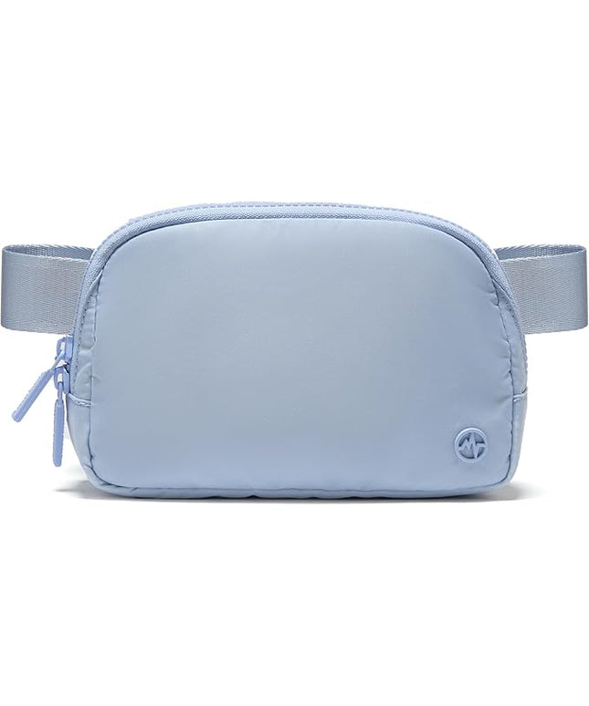 Pander Two Way Zipper Fanny Pack Nylon Everywhere Belt Bag for Women, Water Repellent Waist Packs, Crossbody Bags with Adjustable Strap (Windmill Blue).
