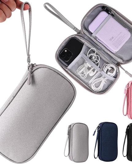 Universal Cable Organizer - Electronics Accessories Bag for Charger, Phone, Memory Card, Travel Gadget Bag (Grey)