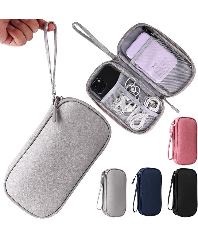 Universal Cable Organizer - Electronics Accessories Bag for Charger, Phone, Memory Card, Travel Gadget Bag (Grey)