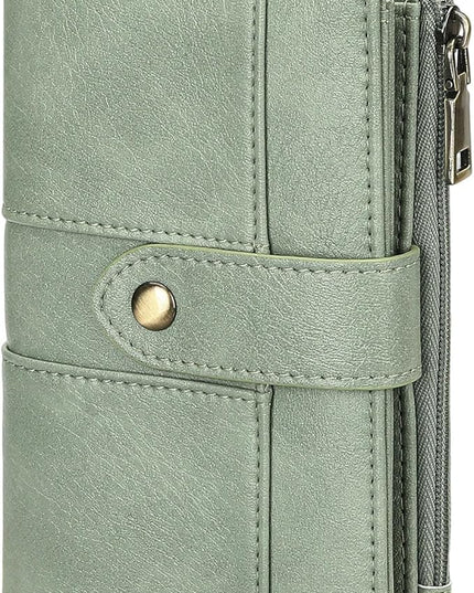 FALAN MULE Small Wallet for Women RIFD Leather Bifold Credit Card Holder with 3 ID Window