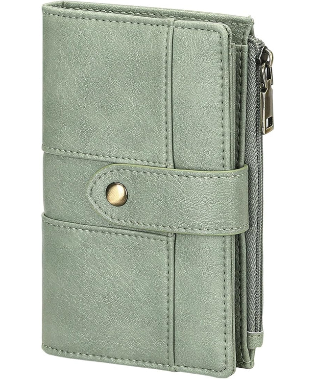 FALAN MULE Small Wallet for Women RIFD Leather Bifold Credit Card Holder with 3 ID Window