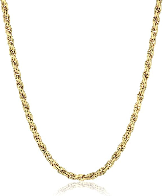 Amazon Essentials Sterling Silver Diamond Cut 14 Inches Rope Chain Necklace