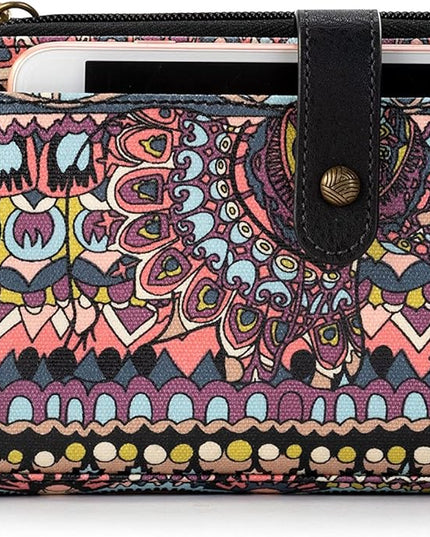 Sakroots Artist Circle Smartphone Crossbody in Coated Canvas, Detachable Wristlet Strap