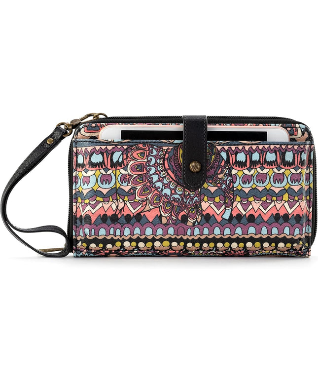 Sakroots Artist Circle Smartphone Crossbody in Coated Canvas, Detachable Wristlet Strap