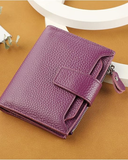 Lavemi Small Compact Women Wallet RFID Blocking Genuine Leather Bifold Purse with ID Windows