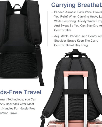 Boavan Laptop Backpack for men, 15.6 inch Laptop Bag with USB Port, Waterproof Travel Work Backpack Purse, Anti-Theft Teacher Nurse Doctor Casual Bookbags Office Business backpack，Orange Black