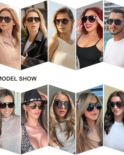 SOJOS Retro Trendy Aviator Polarized Sunglasses Men Women Vintage 70s Square Stylish Frame Sun Glasses SJ2283