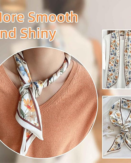Dailyacc Hair Scarf for Women Fashion Silky Satin Headscarf Wrap Breathable Lightweight Neck Scarves For Handbag