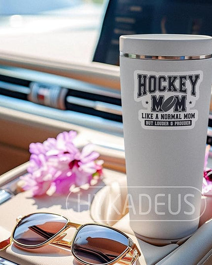 (3PCS) Hockey Mom Like a Normal Mom but Louder and Prouder Sticker– Funny Hockey Mom Gifts, Waterproof Vinyl Decals for Laptop, Car, Tumbler, Phone, Water Bottle, 3" x 2.5"